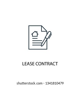 Lease Contract Concept Line Icon Simple Stock Vector (Royalty Free ...