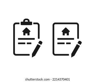 Mietvertrag Hausdokument mit Stift. Illustrationsvektor