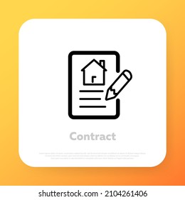 Lease Contract Icon. Credit, buy home vector icon. Vector illustration