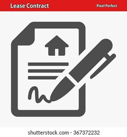 Lease Contract Icon. Professional, Pixel Perfect Icons Optimized For Both Large And Small Resolutions. EPS 8 Format.