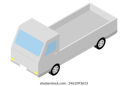 For lease: Flat-body truck, isometric illustration, isometric illustration, Vector Illustration