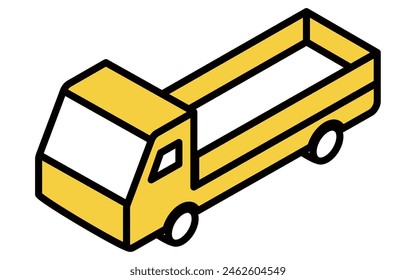 For lease: Flat-body truck, isometric illustration, isometric illustration, Vector Illustration