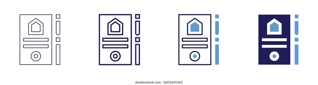 Lease icon in 4 different styles. Thin Line, Line, Bold Line, Duotone. Duotone style. Editable stroke.