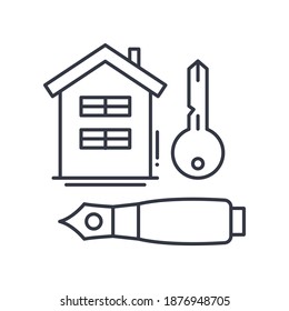 Lease icon, linear isolated illustration, thin line vector, web design sign, outline concept symbol with editable stroke on white background.