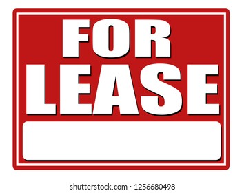 For lease red sign with copy space isolated on a white background, vector illustration