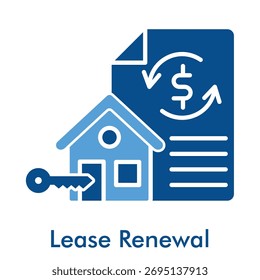 Lease Renewal Icon in Duotone Solid Style. Vector Illustration