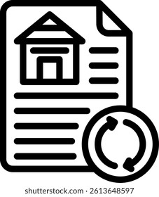 Lease Renewal Line Vector Icon Design