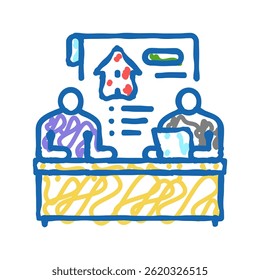 leasing serviços propriedade propriedade casa doodle ícone esboço vetor. leasing serviços propriedade propriedade casa sinal. isolado símbolo ilustração