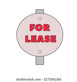 For lease sign.  Vector isolated sign.