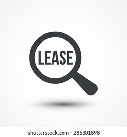 Lease under magnify search investigation illustration design over a white background