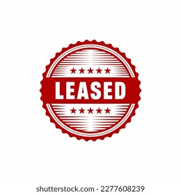 Leased grunge rubber stamp. Vintage old red color, Vector element for your product