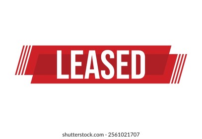Leased red vector banner illustration isolated on white background