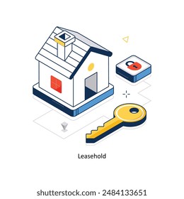Leasehold concept vector isometric style stock illustration. EPS file