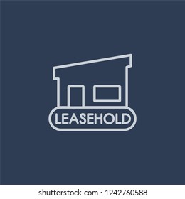 Leasehold icon. Trendy flat vector line Leasehold icon on dark blue background from Business  collection. 