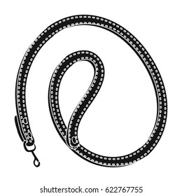 Leash for animals.Pet shop single icon in black style vector symbol stock illustration web.
