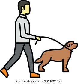 Leash Concept, Pet Sitting Vector Color Icon Design, Everyday life Symbol, Daily Routine life Sign, Activities of daily living Stock, Taking Dog to Walk illustration