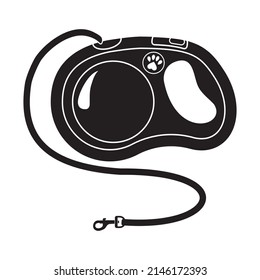 leash for a dog or cat, isolated vector illustration icon in black