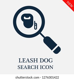 Leash dog search icon. Editable Leash dog search icon for web or mobile.