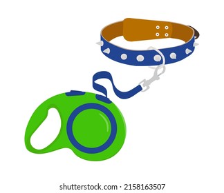 Leash for a dog.Vector cartoon illustration.