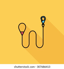 Leash icon. Flat vector related icon with long shadow for web and mobile applications. It can be used as - logo, pictogram, icon, infographic element. Vector Illustration.