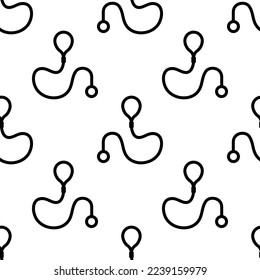 Leash Icon Seamless Pattern, Animal Controlling Rope Vector Art Illustration