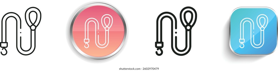 leash icon. Thin Linear, Regular and Button Style Design Isolated On White Background