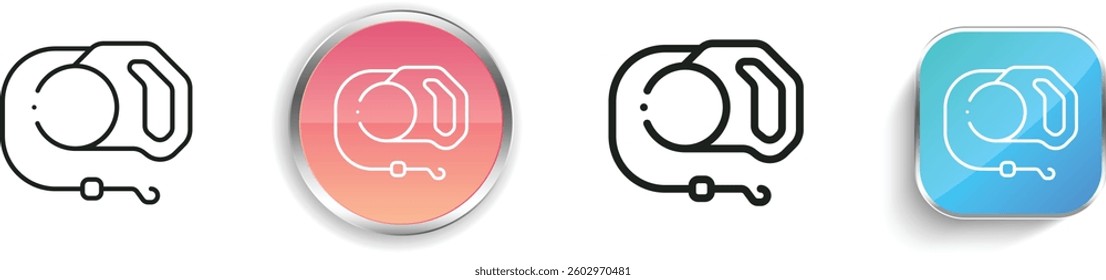 leash icon. Thin Linear, Regular and Button Style Design Isolated On White Background