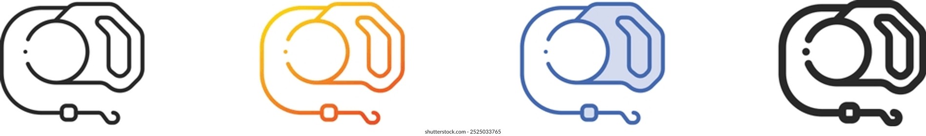 leash icon.Thin Linear, Gradient, Blue Stroke and bold Style Design Isolated On White Background