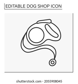  Leash line icon.Cord, strap for held in check dogs.Shop concept. Isolated vector illustration. Editable stroke