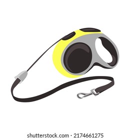 Leash for walking a pet outside. Dog with its food, toys, brush, bowls vector illustration. Cartoon animals collar, kennel, balls, shampoo animals concept
