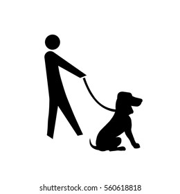 Leashed Dogs, a man holding a dog on a leash.