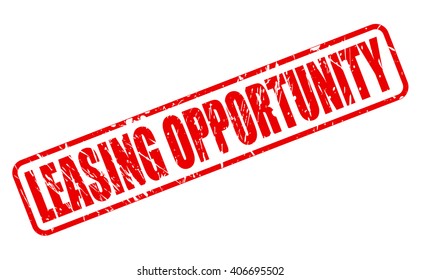 LEASING OPPORTUNITY red stamp text on white