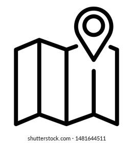 Leasing pin map icon. Outline leasing pin map vector icon for web design isolated on white background