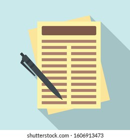 Leasing report paper icon. Flat illustration of leasing report paper vector icon for web design