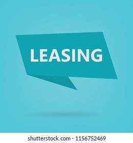 leasing word on sticker- vector illustration