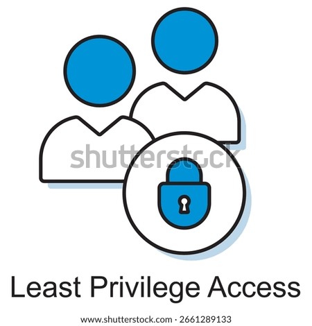 Least Privilege Access Icon, Enforcing Least Privilege Access for Maximum Security, Minimize Risk with Role-Based Least Privilege Strategies, vector