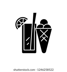 Leasure party black icon, vector sign on isolated background. Leasure party concept symbol, illustration 