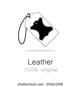 Leather - 100% original. Template sign for the label, logo, advertising, products made of leather.