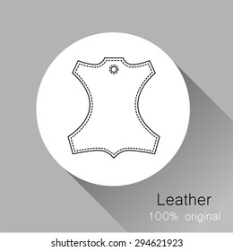 Leather - 100% original. Template sign for the label, logo, advertising, products made of leather.
