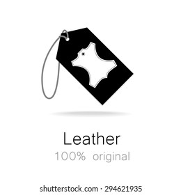 Leather - 100% original. Template sign for the label, logo, advertising, products made of leather.