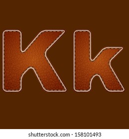 Leather alphabet. Leather textured letter K