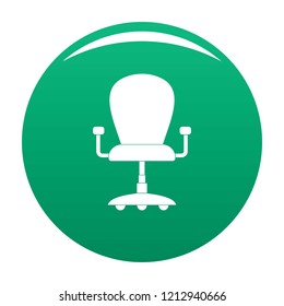 Leather armchair icon. Simple illustration of leather armchair vector icon for any design green