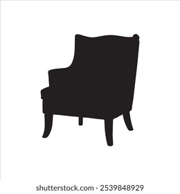 Leather armchair side view silhouette. Armchair icon vector illustration.