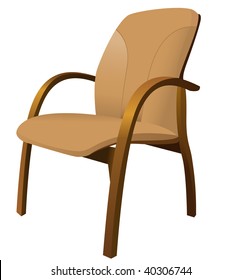 Leather armchair. A vector. Without mesh.