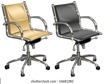 Leather armchairs for chief and boss on white background, illustration