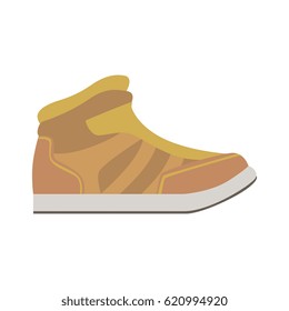 Leather Autumn Sneaker Shoe, Isolated Footwear Flat Icon, Shoes Store Assortment Item