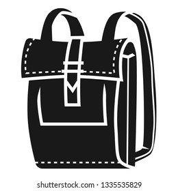 Leather backpack icon. Simple illustration of leather backpack vector icon for web design isolated on white background