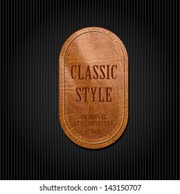 leather badge vintage tag symbol vector jeans vector suede sticker leather badge vintage tag symbol vector jeans classical texture scene border elderly sign older luxurious aged excellent quality vouc