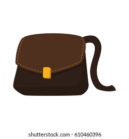 Leather bag accesory icon vector illustration graphic design