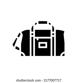 leather bag glyph icon vector. leather bag sign. isolated symbol illustration